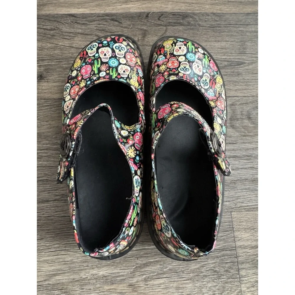 Alegria Paloma Women's Shoes Mary Jane-‎ Floral Sugar Skull Print Size 9